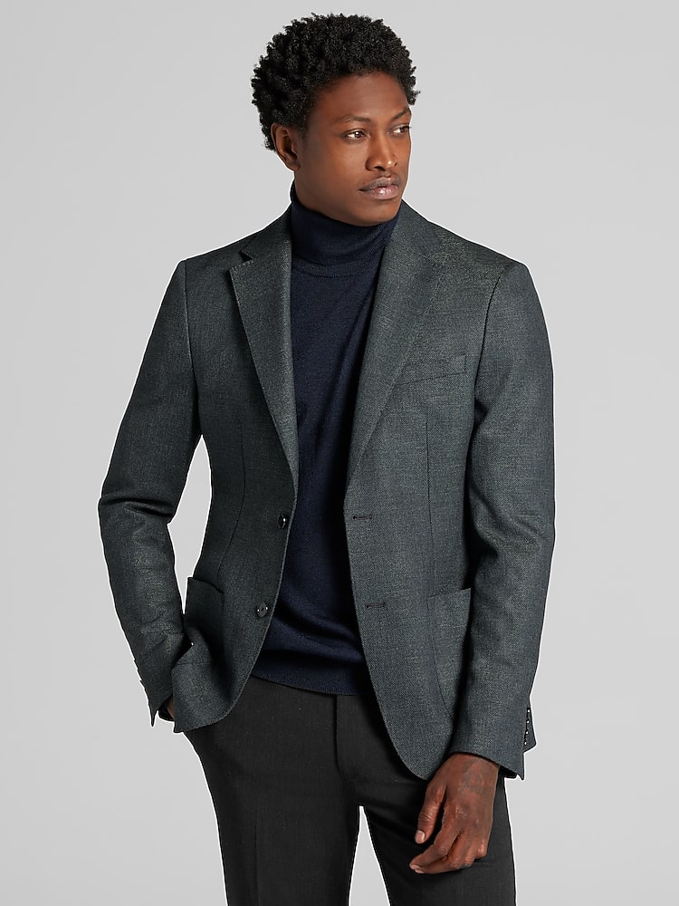 Calvin Klein Slim Fit Solid Sport Coat, Green Texture | Men
