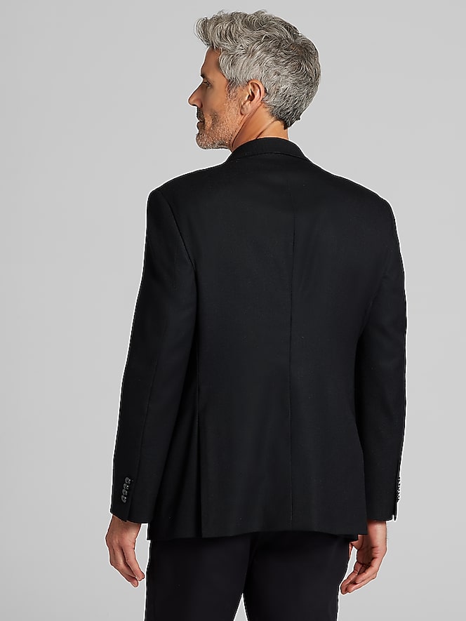 Joseph Abboud Classic Fit Premium Wool Blend Blazer, Black Solid - Image 3 of 7