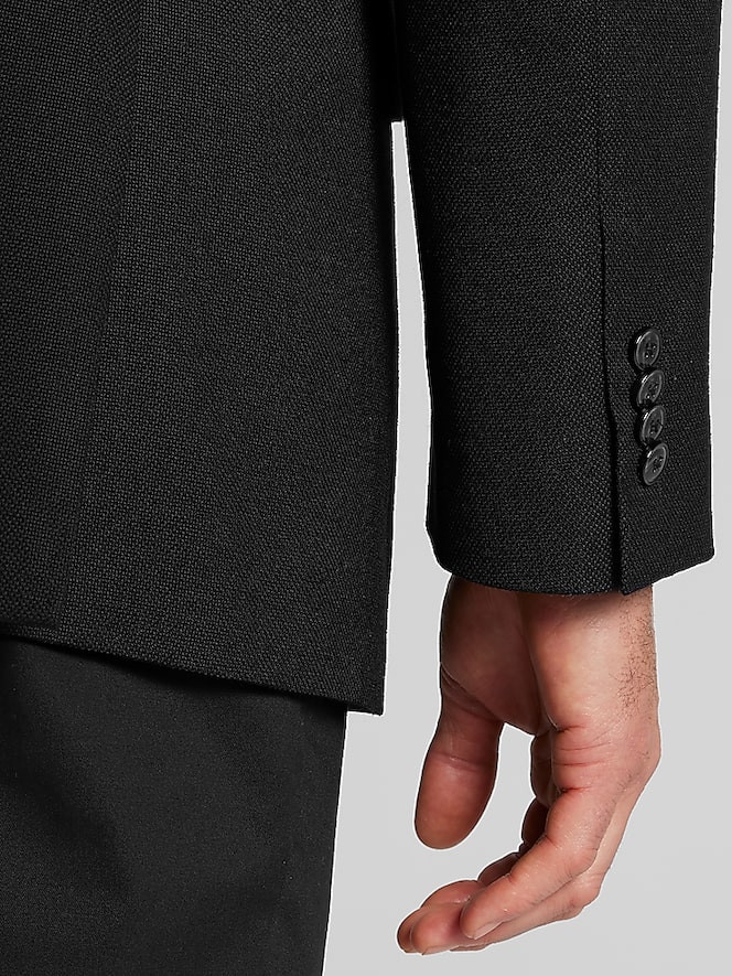 Joseph Abboud Classic Fit Premium Wool Blend Blazer, Black Solid - Image 4 of 7