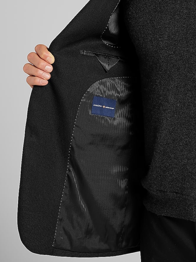 Joseph Abboud Classic Fit Premium Wool Blend Blazer, Black Solid - Image 6 of 7