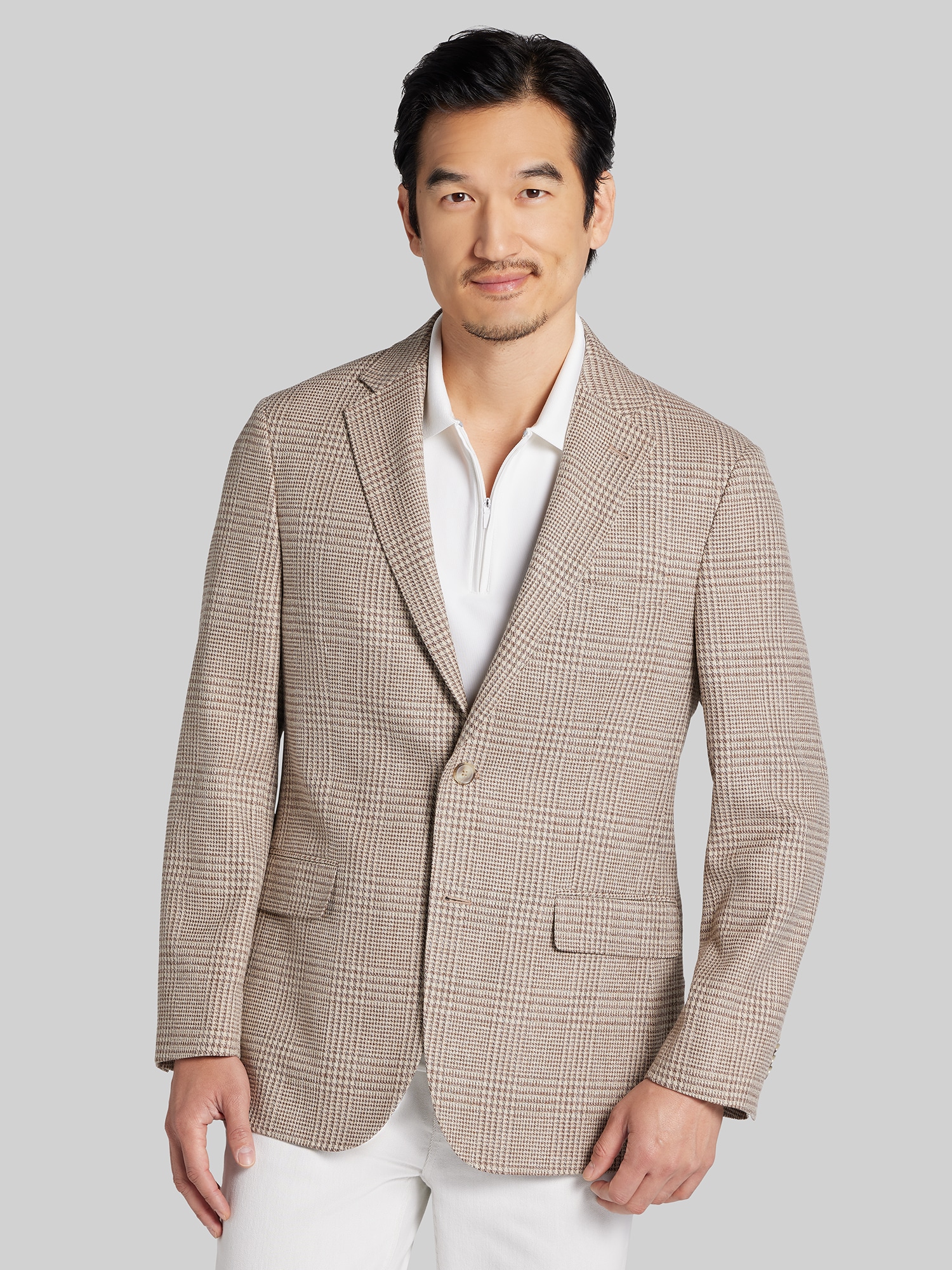 Joseph Abboud Modern Fit Plaid Sport Coat, Tan Plaid | Men's Wearhouse