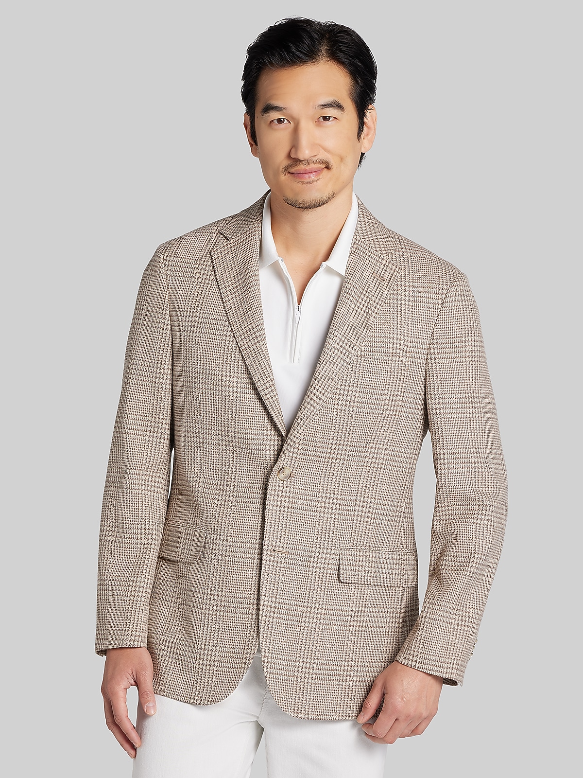 Joseph Abboud Modern Fit Plaid Sport Coat, Tan Plaid | Men's Wearhouse