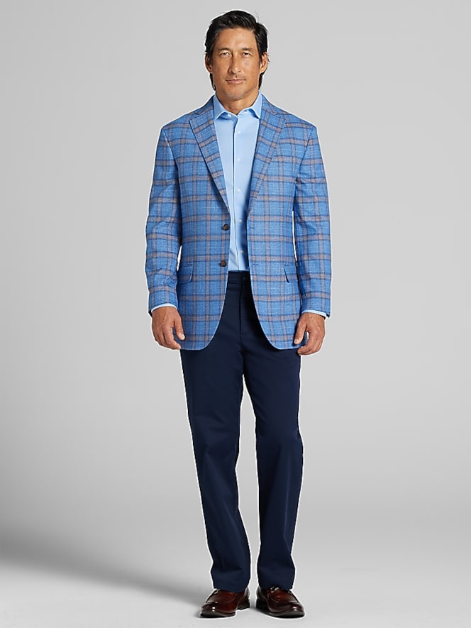 Wilke-Rodriguez Modern Fit Windowpane Plaid Sport Coat