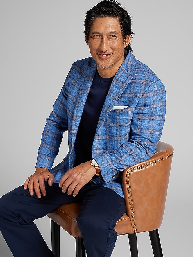 Wilke-Rodriguez Modern Fit Windowpane Plaid Sport Coat