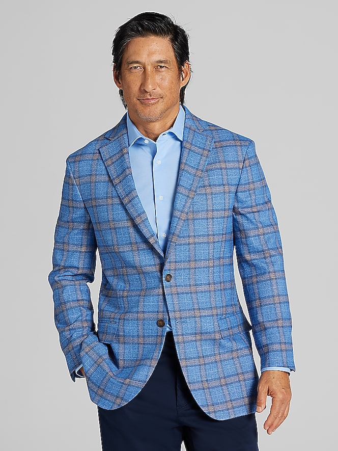 Wilke-Rodriguez Modern Fit Windowpane Plaid Sport Coat