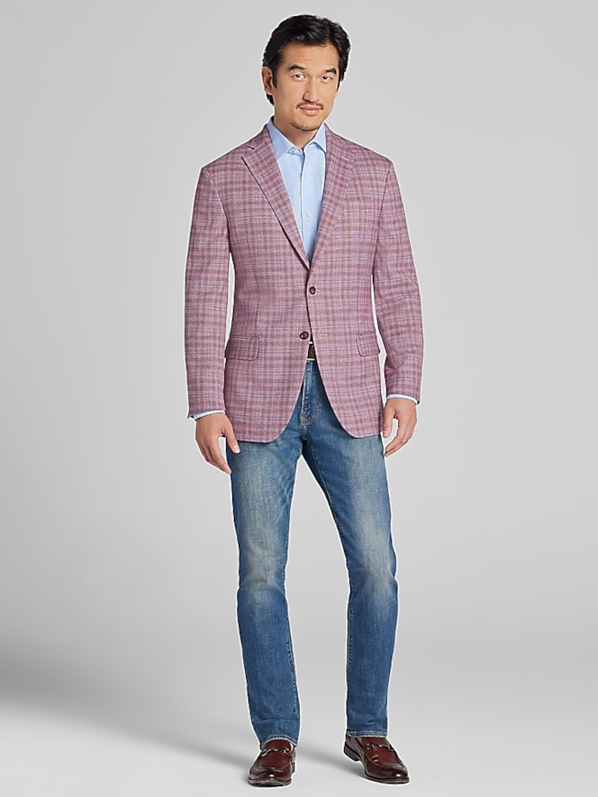 Wilke-Rodriguez Modern Fit Windowpane Plaid Sport Coat
