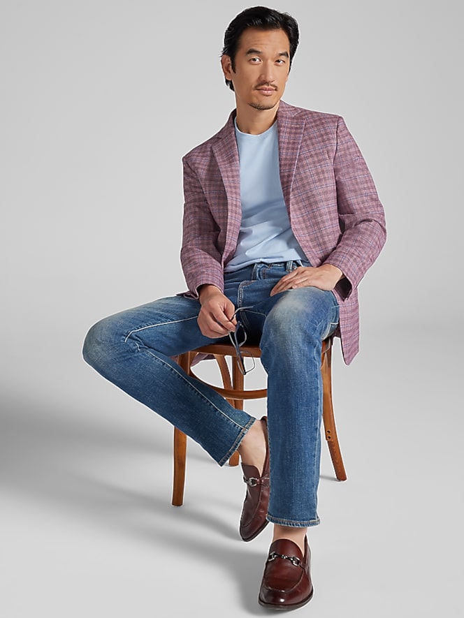 Wilke-Rodriguez Modern Fit Windowpane Plaid Sport Coat