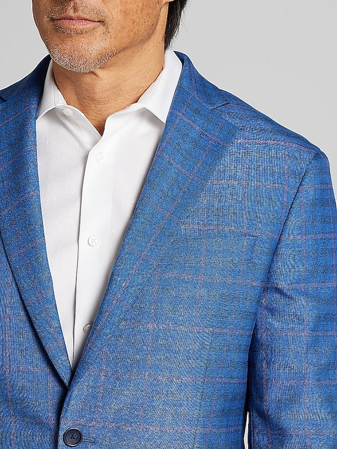Wilke-Rodriguez Modern Fit Windowpane Plaid Sport Coat