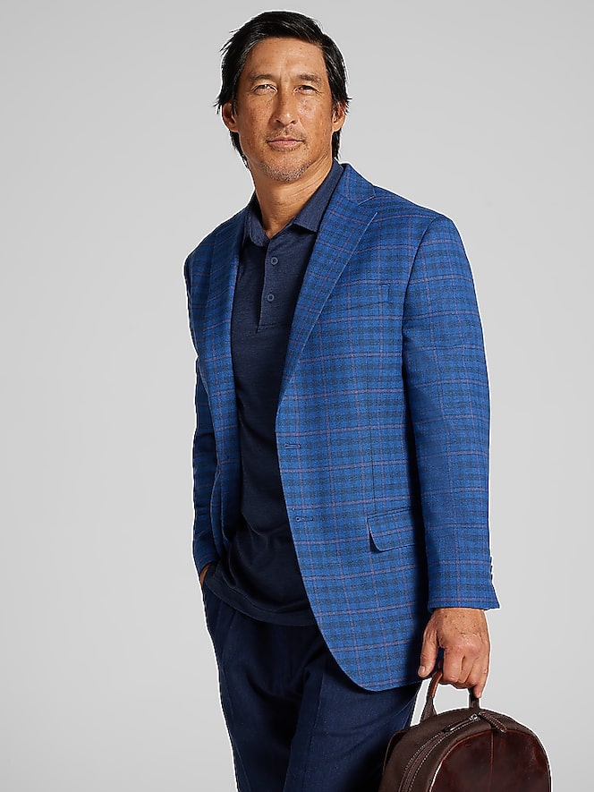 Wilke-Rodriguez Modern Fit Windowpane Plaid Sport Coat