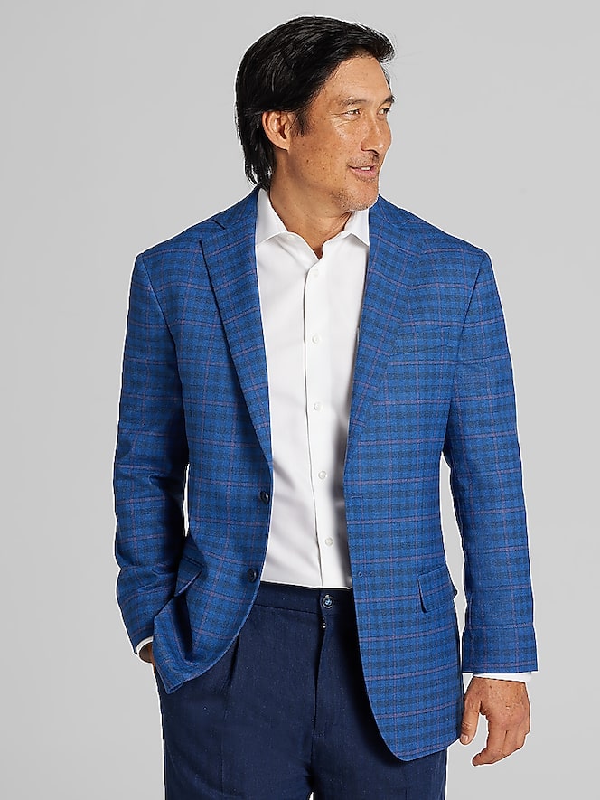 Wilke-Rodriguez Modern Fit Windowpane Plaid Sport Coat