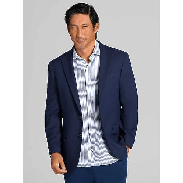 Wilke-Rodriguez Big & Tall Men's Modern Fit Solid Blazer Navy - Size: 48 Long