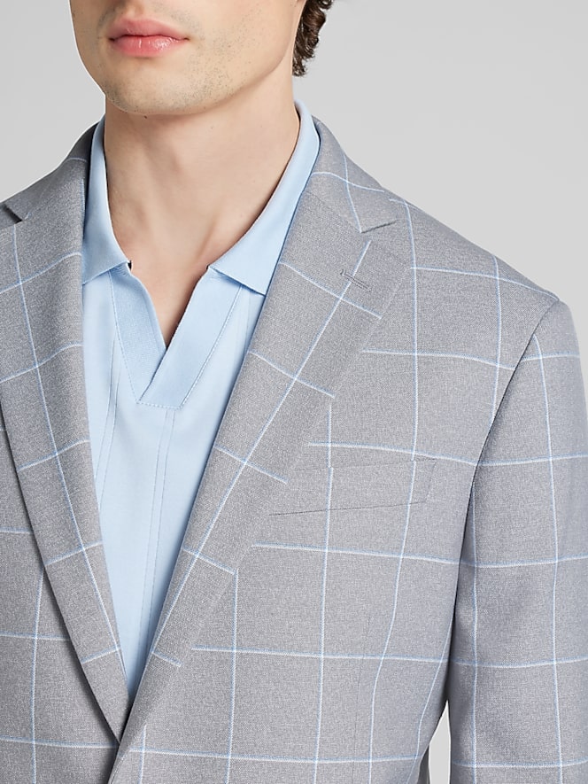 Wilke-Rodriguez Modern Fit Windowpane Plaid Sport Coat