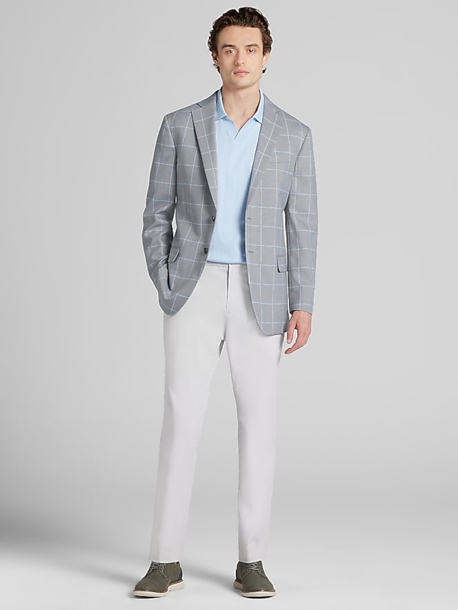 Wilke-Rodriguez Modern Fit Windowpane Plaid Sport Coat
