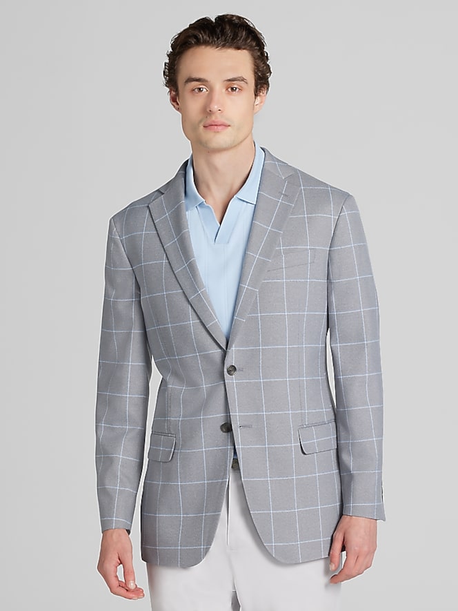 Wilke-Rodriguez Modern Fit Windowpane Plaid Sport Coat