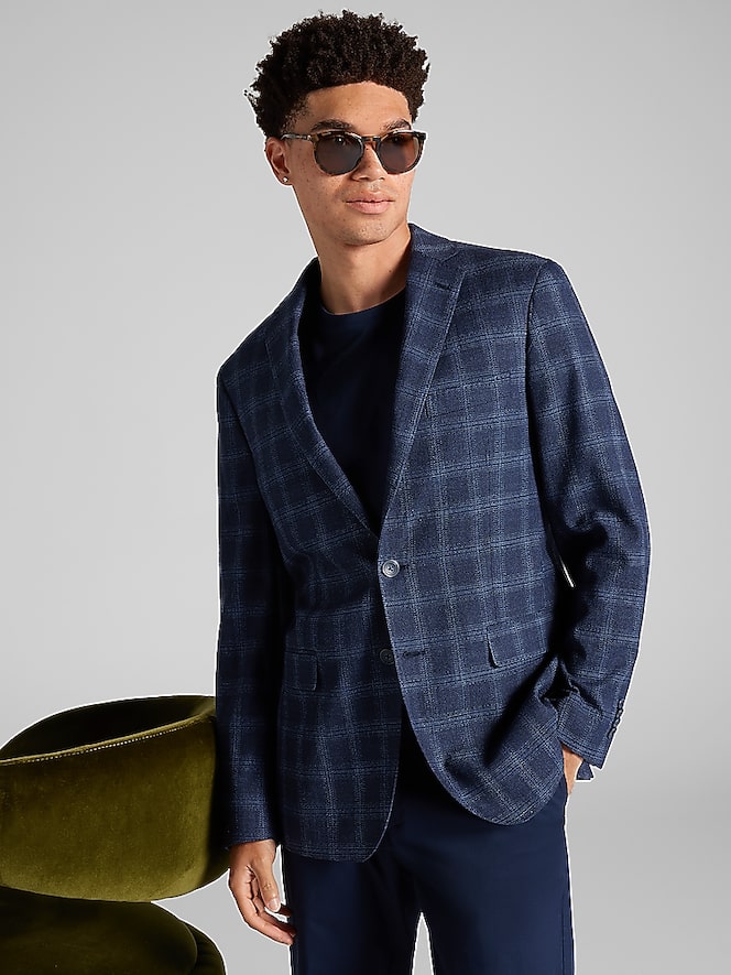 Awearness Kenneth Cole Slim Fit Plaid Sport Coat