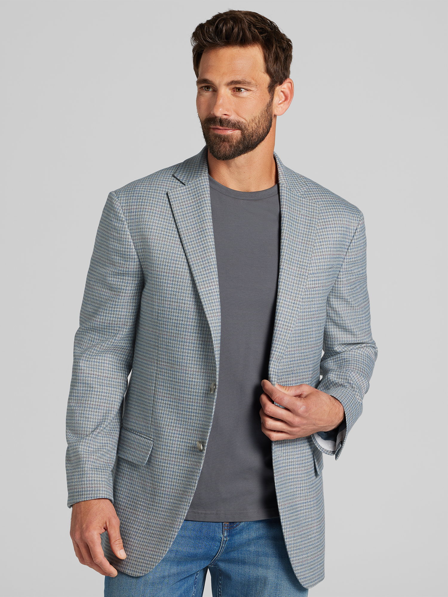 Wilke-Rodriguez Modern Fit Check Sport Coat, Light Sage Check 