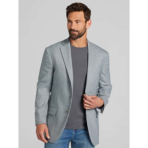 Wilke-Rodriguez Men's Modern Fit Check Sport Coat Light Sage Check - Size: 46 Regular