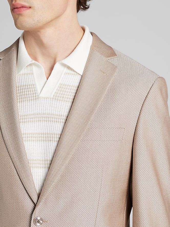 Egara Slim Fit Herringbone Dinner Jacket