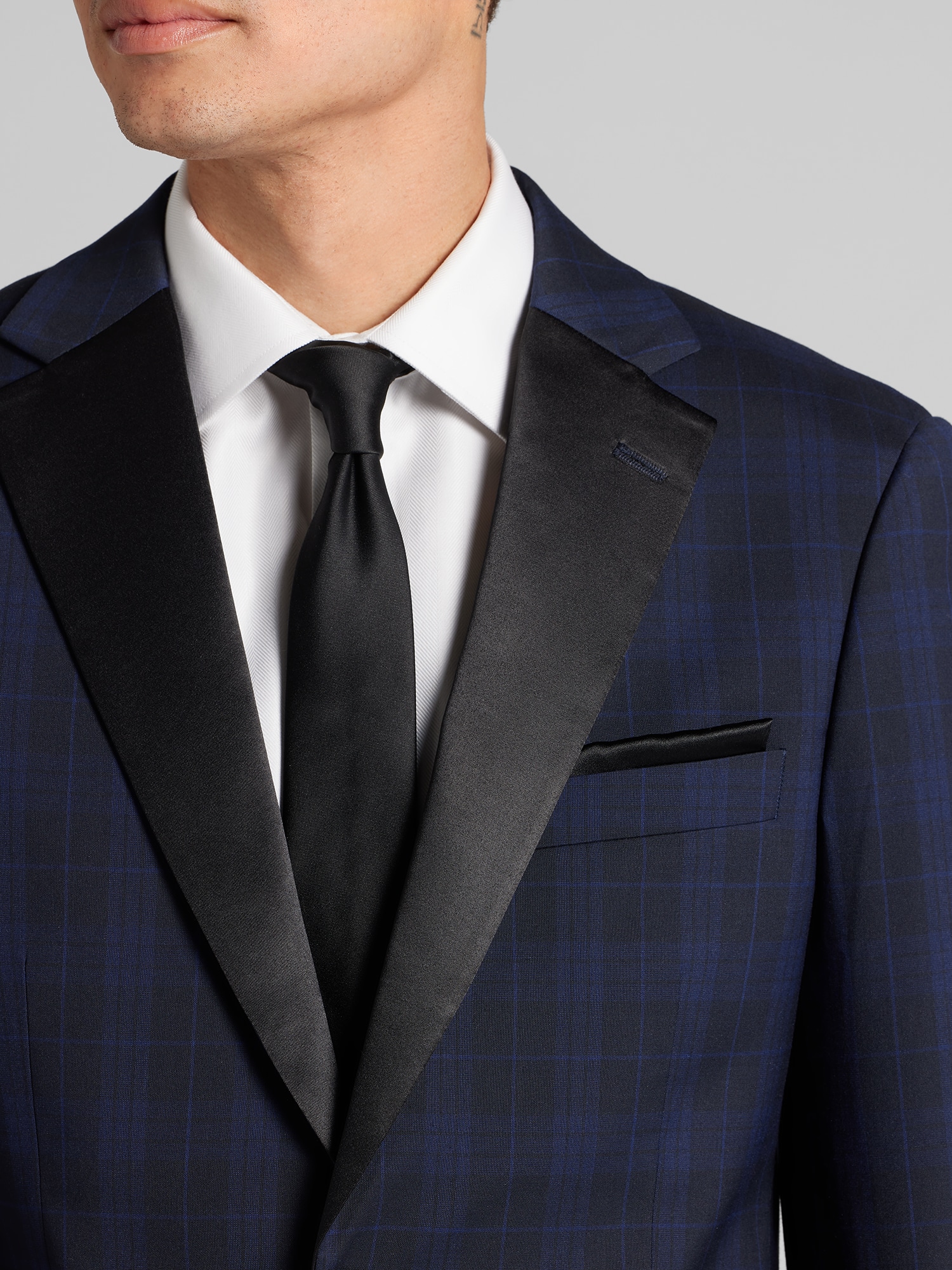 Slim Fit Plaid Dinner Jacket
