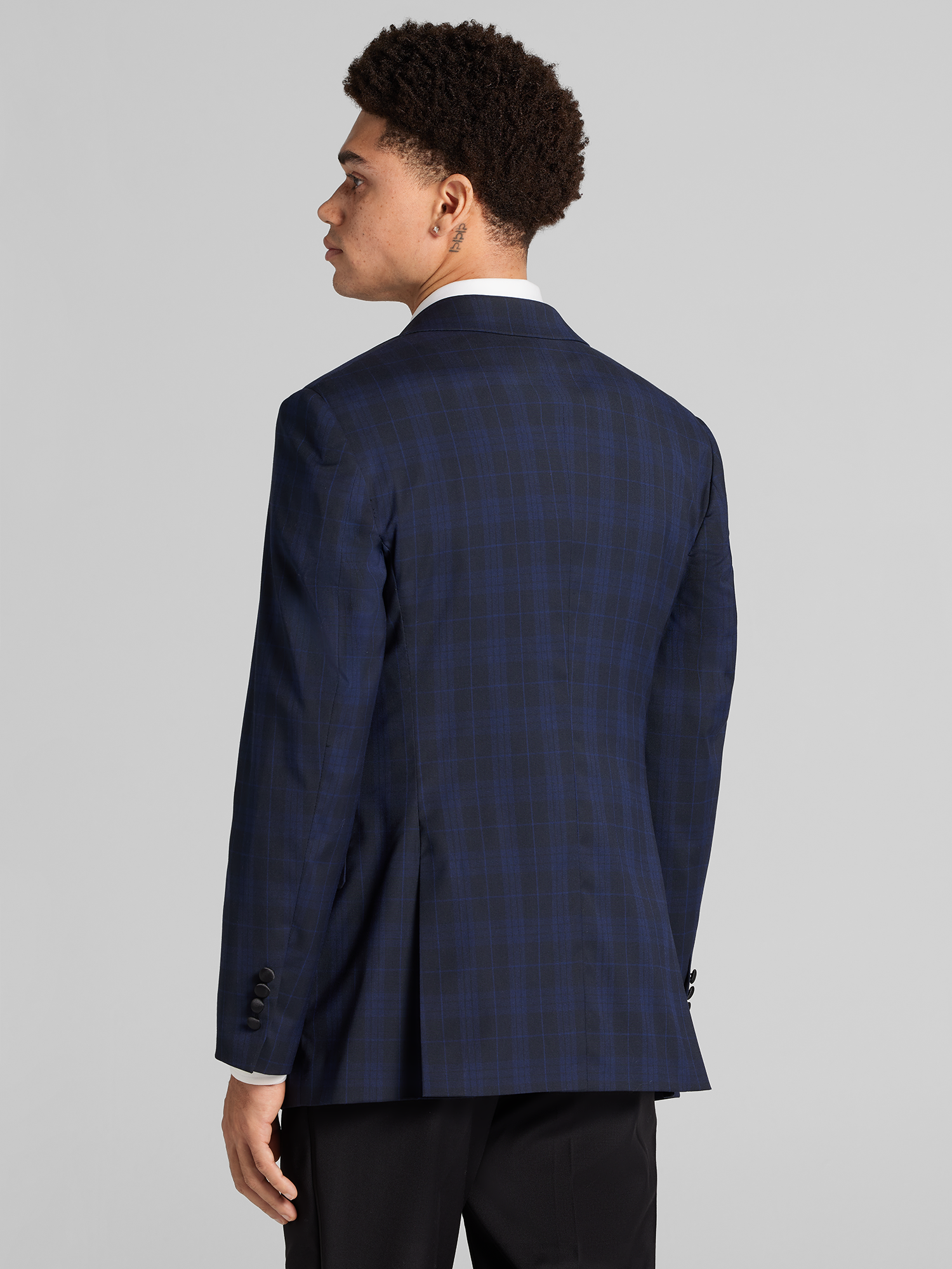 Slim Fit Plaid Dinner Jacket
