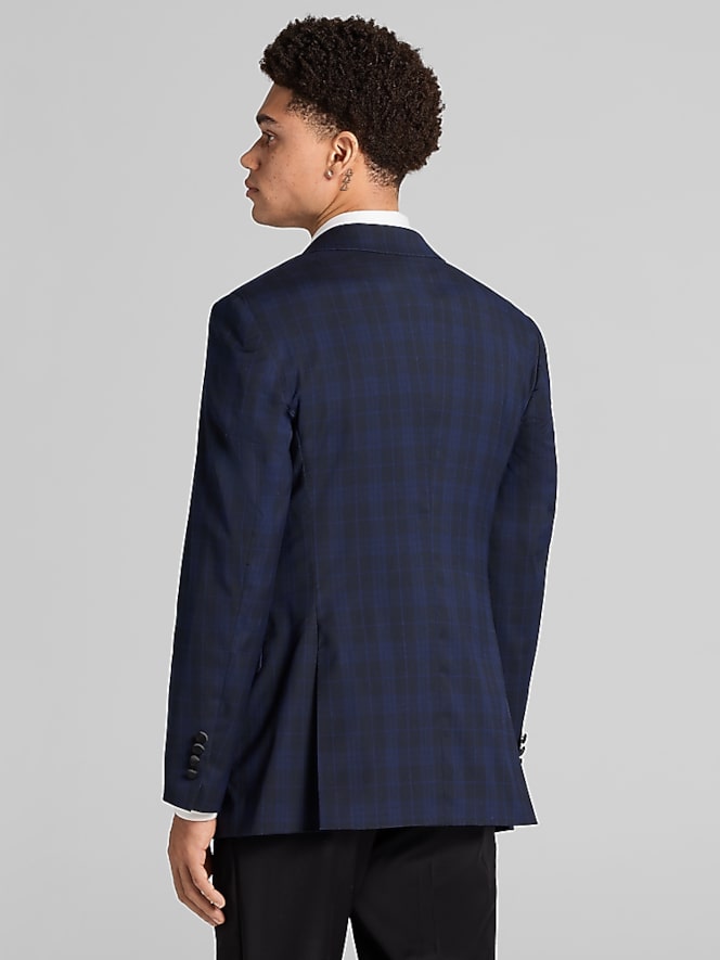 Egara Slim Fit Plaid Dinner Jacket