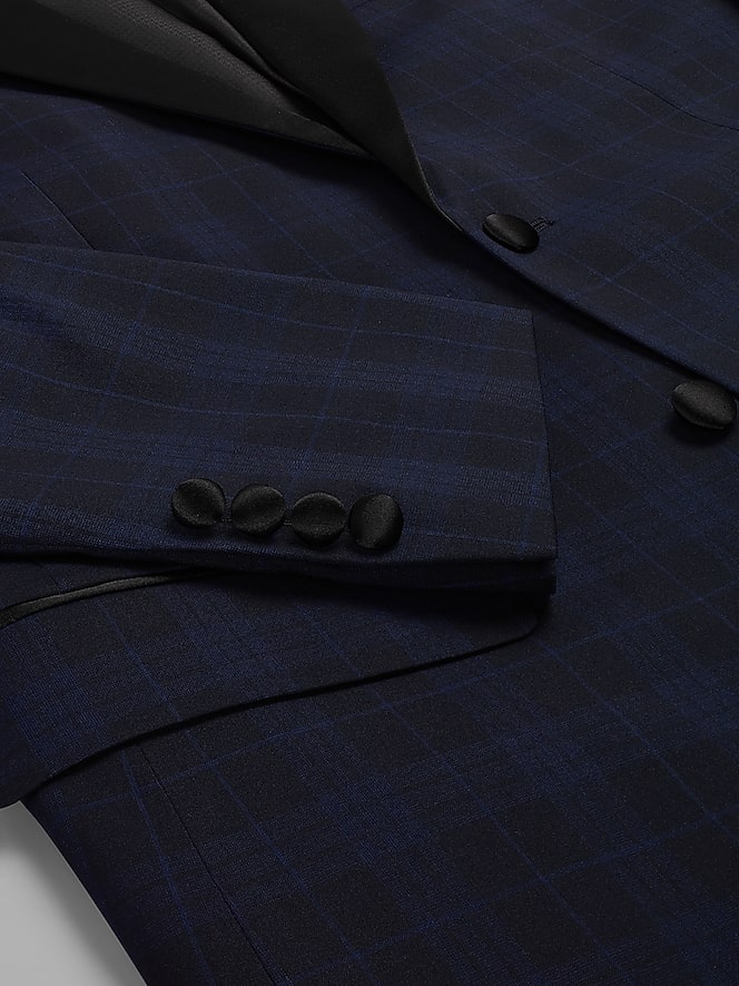 Egara Slim Fit Plaid Dinner Jacket