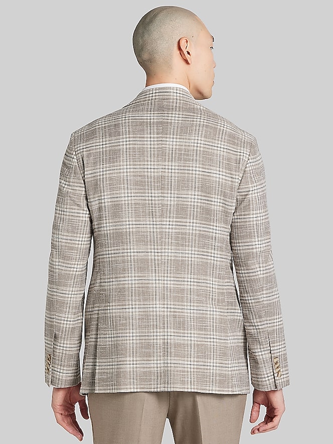 Joseph Abboud Modern Fit Plaid Sport Coat, Light Brown - Image 3 of 8