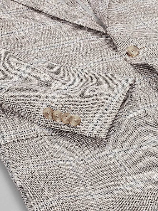 Joseph Abboud Modern Fit Plaid Sport Coat, Light Brown - Image 4 of 8