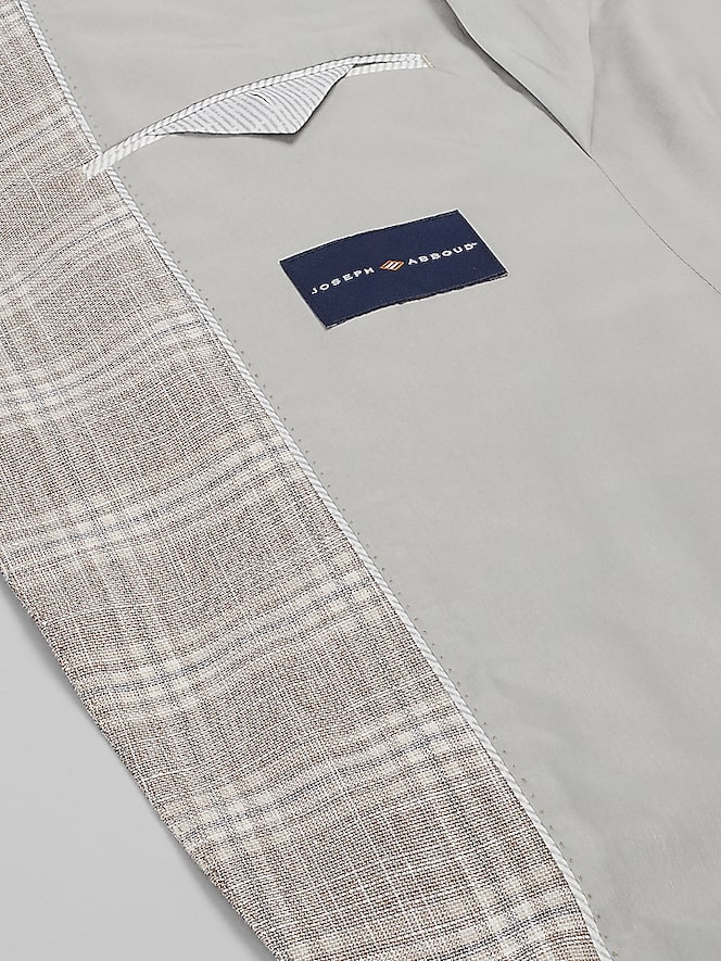 Joseph Abboud Modern Fit Plaid Sport Coat, Light Brown - Image 6 of 8