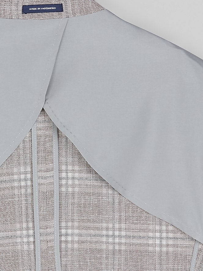Joseph Abboud Modern Fit Plaid Sport Coat, Light Brown - Image 7 of 8