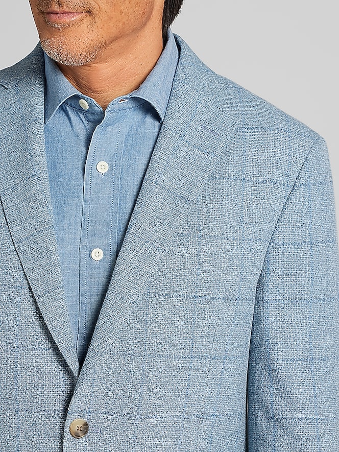 Awearness Kenneth Cole Modern Fit Windowpane Plaid Sport Coat