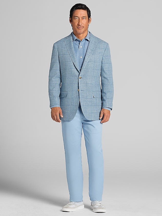 Awearness Kenneth Cole Modern Fit Windowpane Plaid Sport Coat