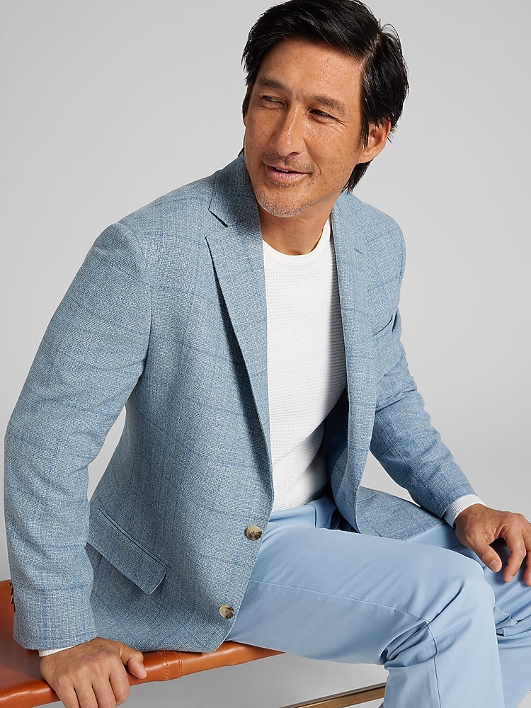 Awearness Kenneth Cole Modern Fit Windowpane Sport Coat, Light