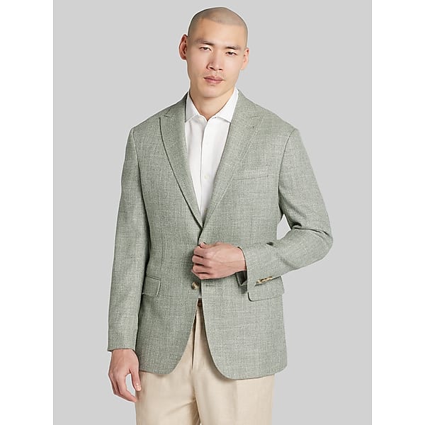 Joseph Abboud Men's Modern Fit Tic Sport Coat Med Olive Tic - Size: 44 Short