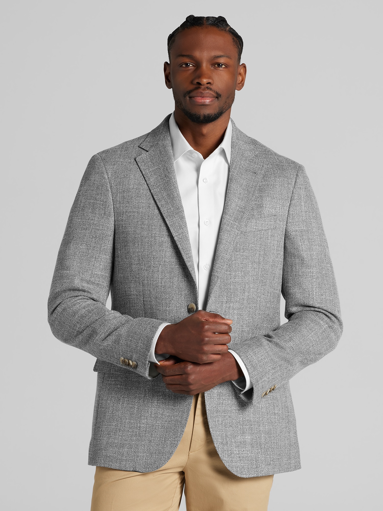Joseph Abboud Classic Fit Tic Sport Coat, Grey/Brown Tic - Gray