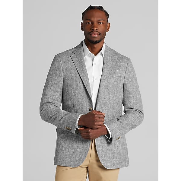 Joseph Abboud Big & Tall Men's Classic Fit Tic Sport Coat Grey/Brown Tic - Size: 50 Regular