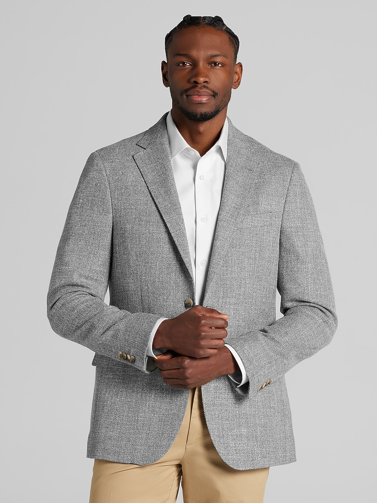 Joseph Abboud Classic Fit Tic Sport Coat, Grey/Brown Tic - Gray