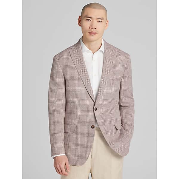 Awearness Kenneth Cole Men's Modern Fit Sport Coat Rose Plaid - Size: 40 Short