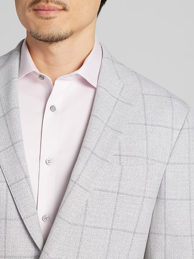 Awearness Kenneth Cole Modern Fit Windowpane Sport Coat, Lt Gray
