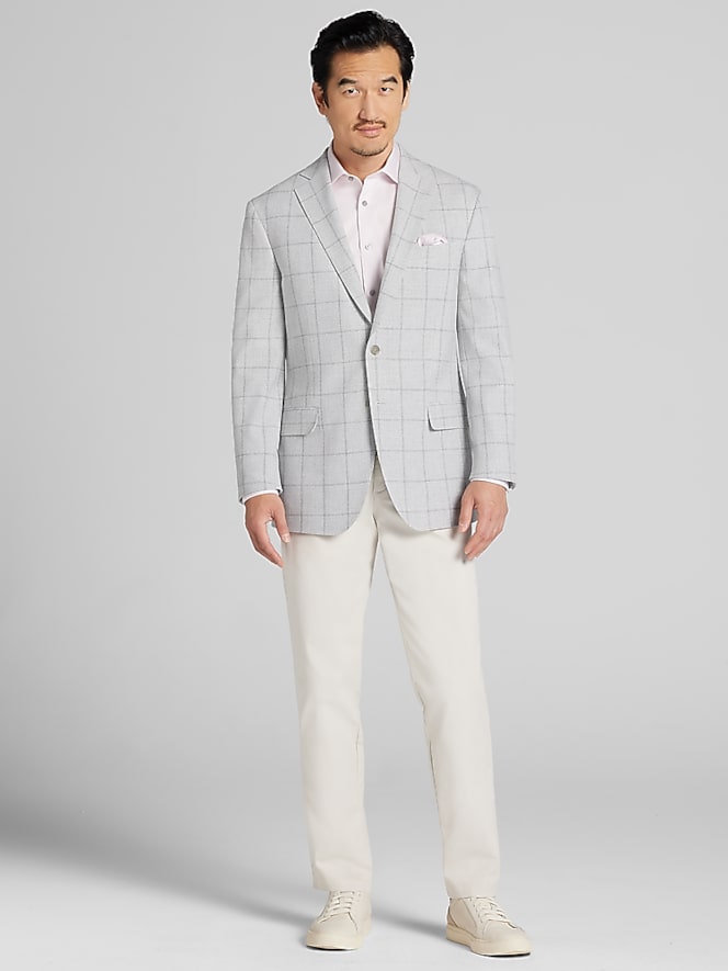 Awearness Kenneth Cole Modern Windowpane Fit Sport Coat