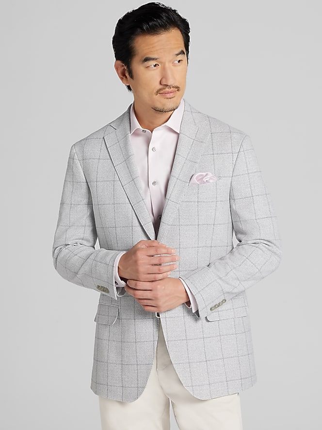 Awearness Kenneth Cole Modern Windowpane Fit Sport Coat