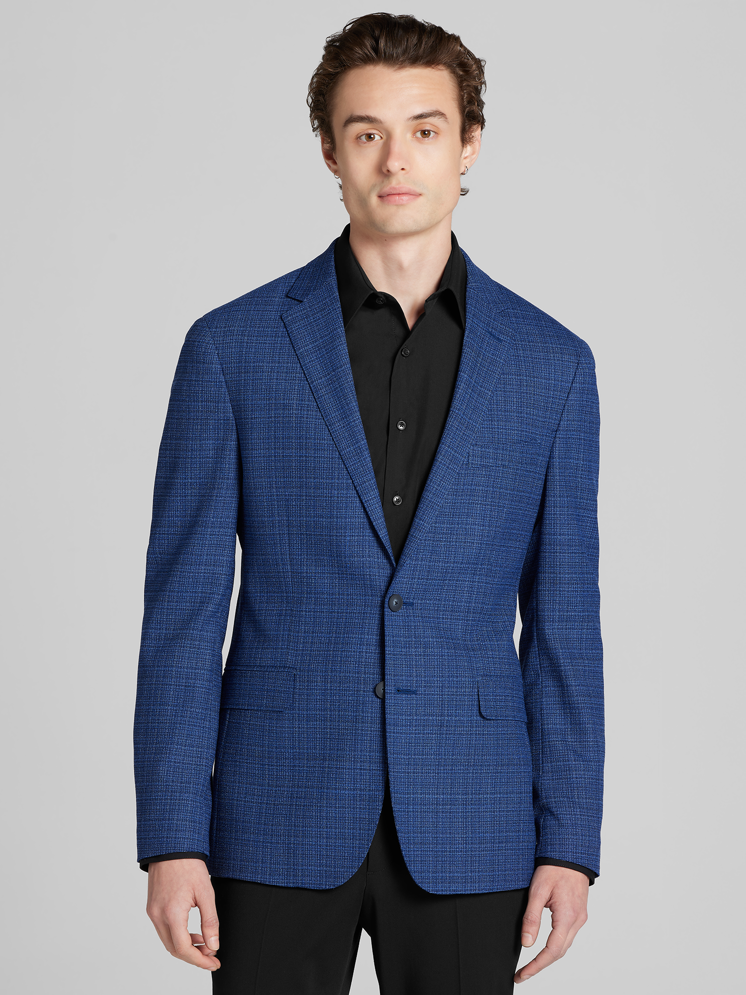 Awearness Kenneth Cole Slim Fit Check Sport Coat, Blue Micro Check