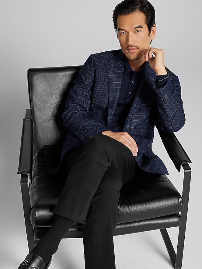Awearness Kenneth Cole Modern Fit Plaid Sport Coat