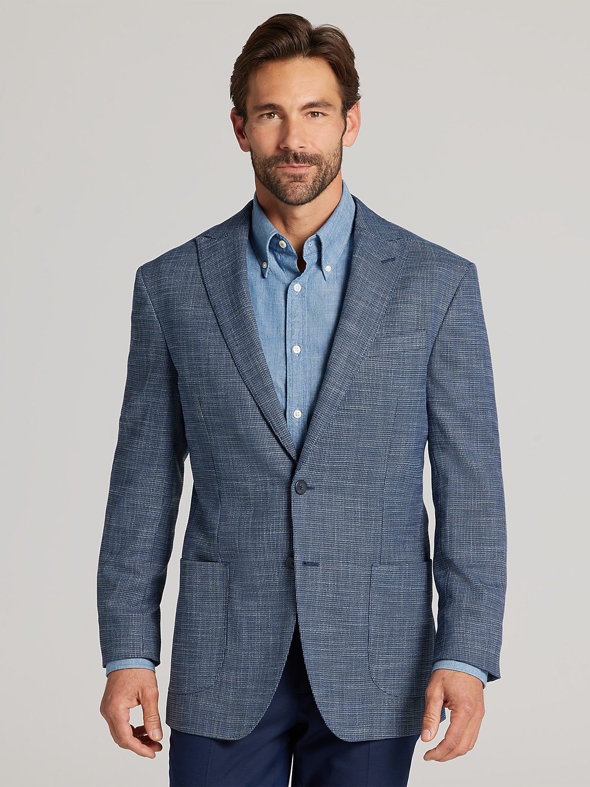 Awearness Kenneth Cole Modern Fit Tic Sport Coat, Dark Blue Tic