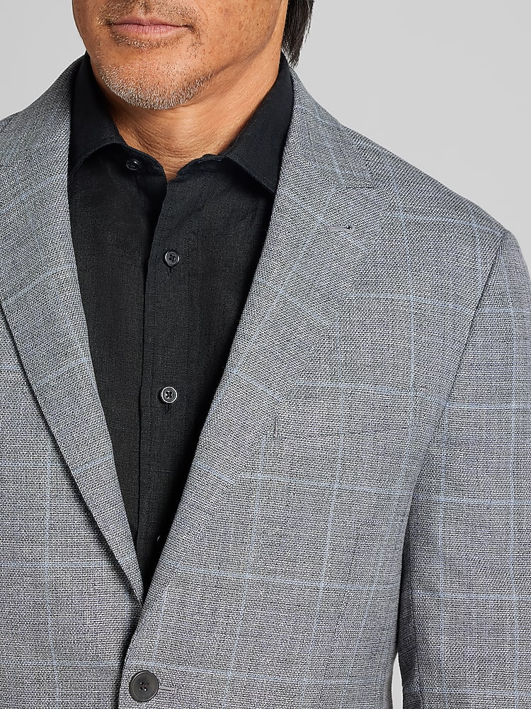 Awearness Kenneth Cole Slim Fit Windowpane Sport Coat, Med Grey