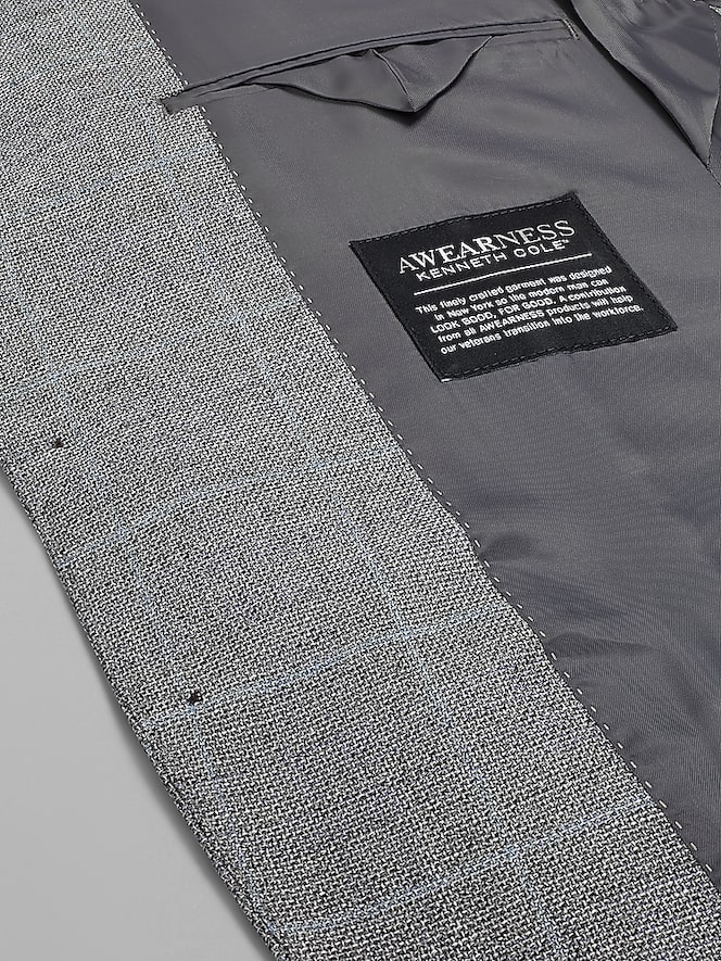 Awearness Kenneth Cole Slim Fit Windowpane Plaid Pick Stitch Sport Coat
