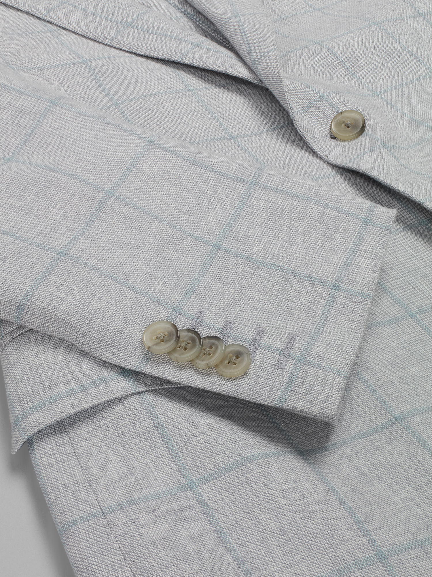 Modern Fit Windowpane Plaid Linen-Blend Sport Coat