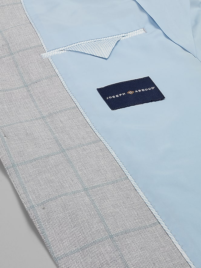 Joseph Abboud Modern Fit Windowpane Plaid Linen-Blend Sport Coat