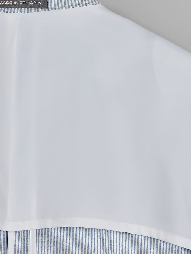 Wilke-Rodriguez Modern Fit Cotton Blend Sport Coat, Blue And White - Image 7 of 8