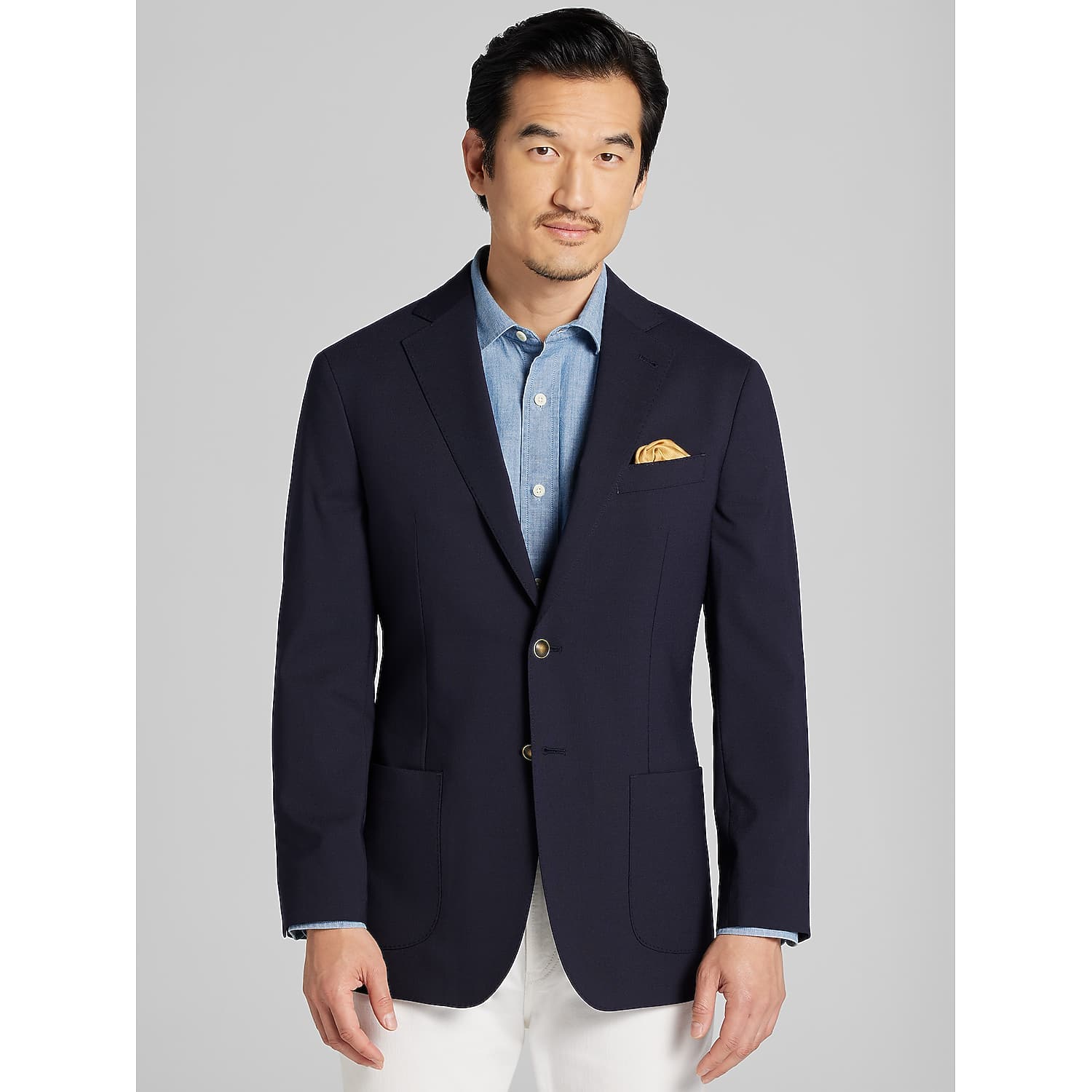 Joseph Abboud Modern Fit Wool-Blend Blazer in Navy Blue – Men’s Sport Coat, Size 42 Regular